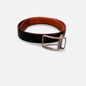 Men's Black and Brown Leather Belt